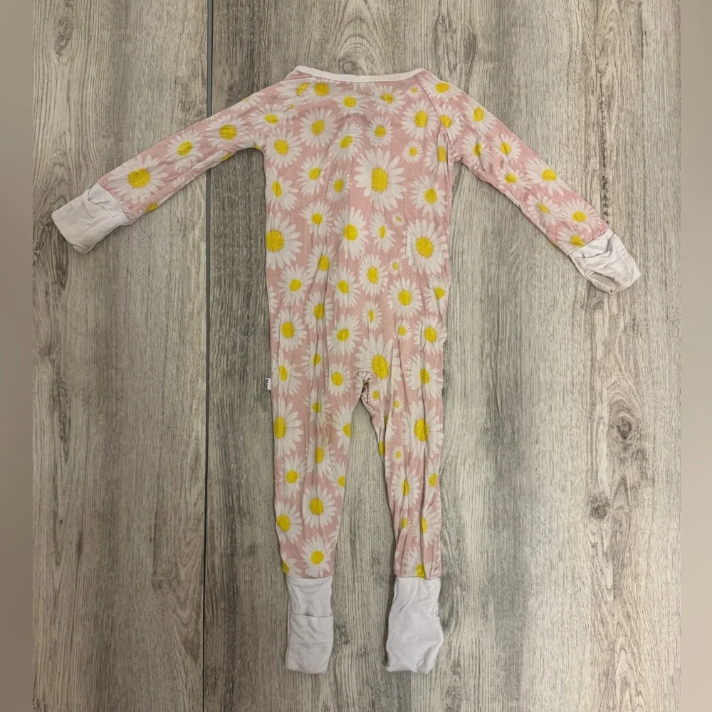 Little Sleepies Pink and White Daisy Footies Pajamas